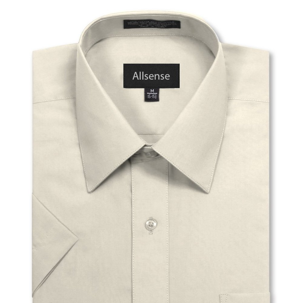 Men's Regular Fit Short-Sleeve Dress shirt Ivory